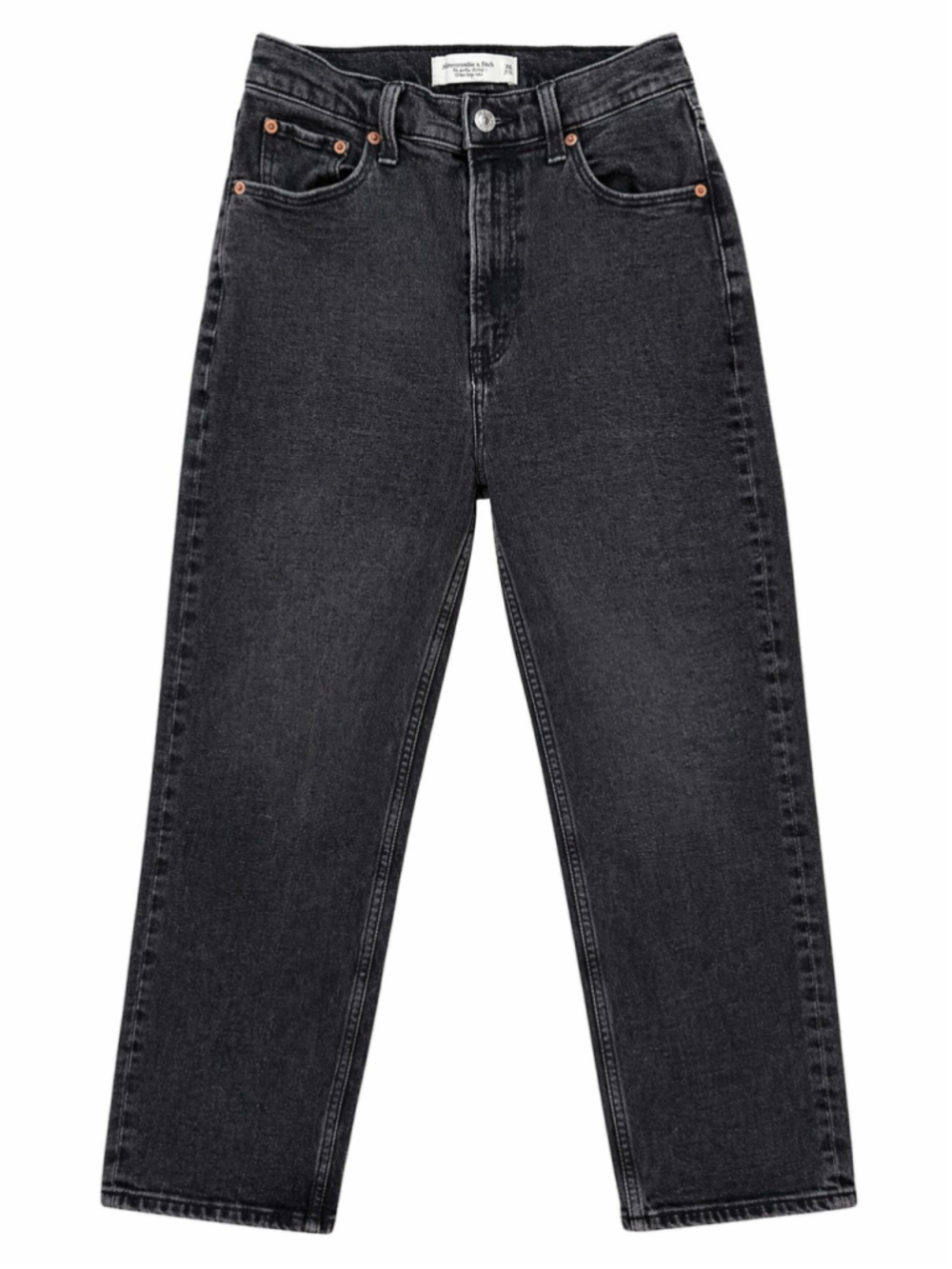 Abercrombie & Fitch Curve Love Jeans Sz 26 Ultra High Rise Black Ankle Straight